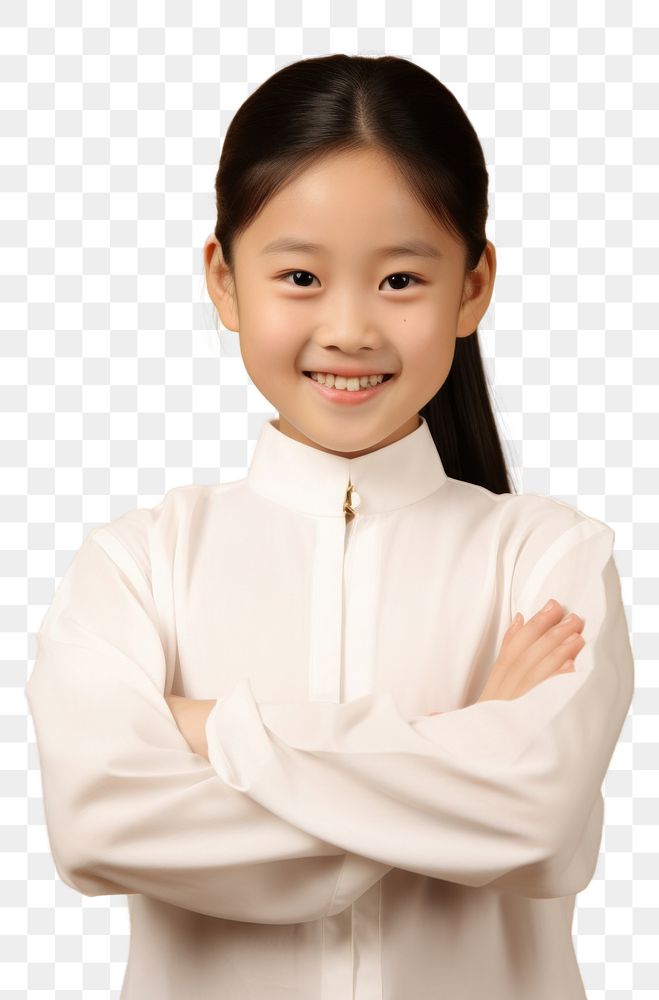 PNG Asian girl dressed portrait smile white. AI generated Image by rawpixel.