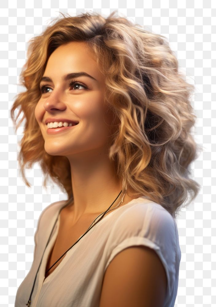 PNG  Younglooking woman portrait smiling adult. AI generated Image by rawpixel.