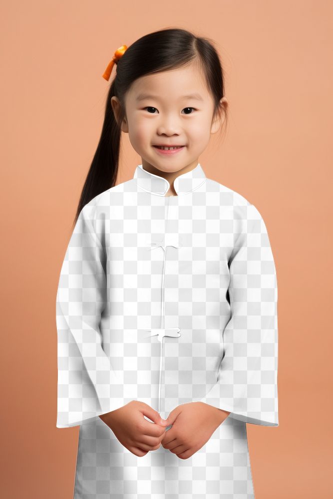 PNG kid's Chinese qipao mockup, cheongsam traditional clothes, transparent design
