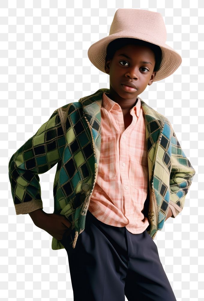 PNG A black boy wearing hat photography portrait beachwear. AI generated Image by rawpixel.