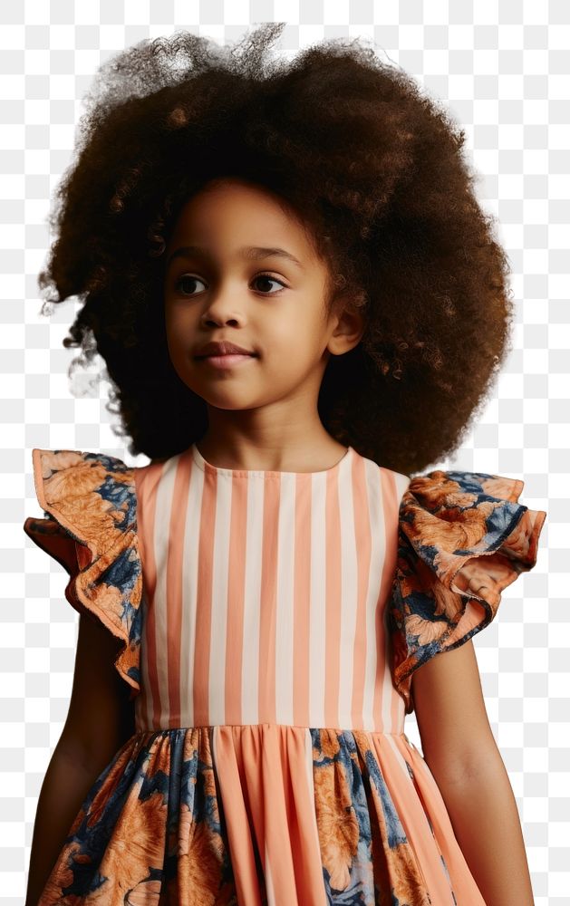 PNG A black girl wearing cute dress photography portrait child. AI generated Image by rawpixel.