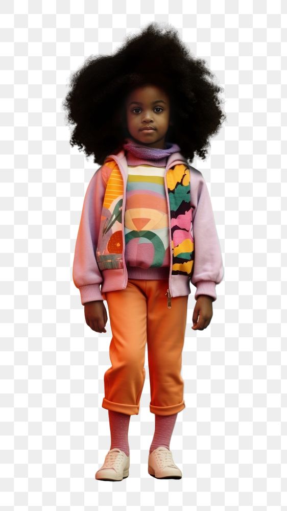 PNG A little black girl wearing cute colorful outfit child doll toy. AI generated Image by rawpixel.