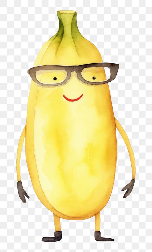 PNG  Banana wearing sunglasses fruit plant food. AI generated Image by rawpixel.