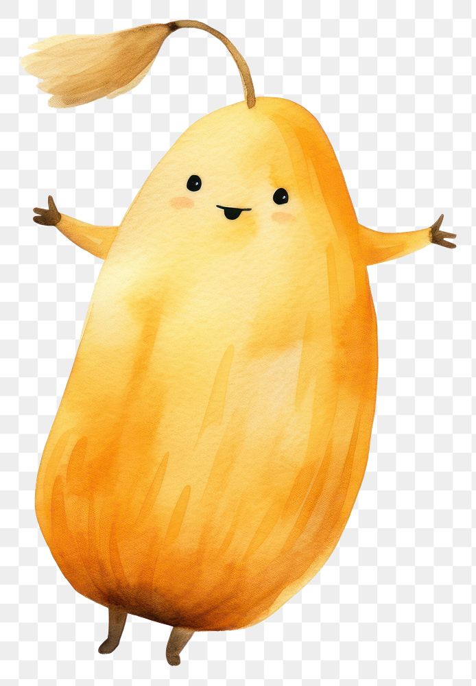 PNG  Butternut squash jumping food white background anthropomorphic. AI generated Image by rawpixel.