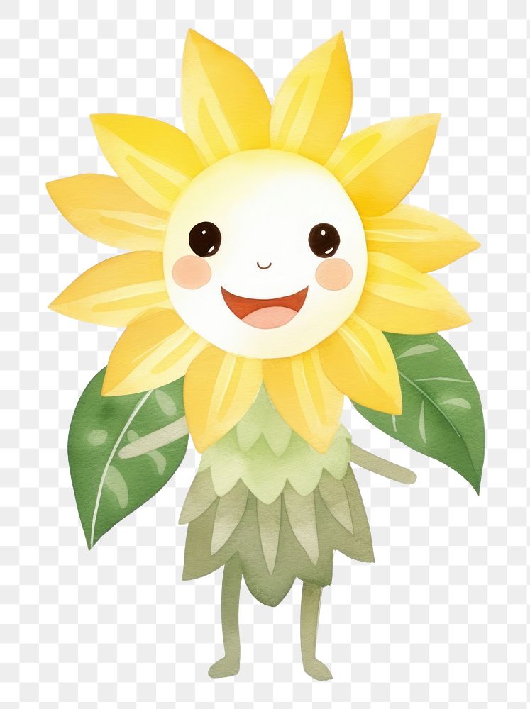 PNG  Daisy character dancing sunflower nature plant. AI generated Image by rawpixel.