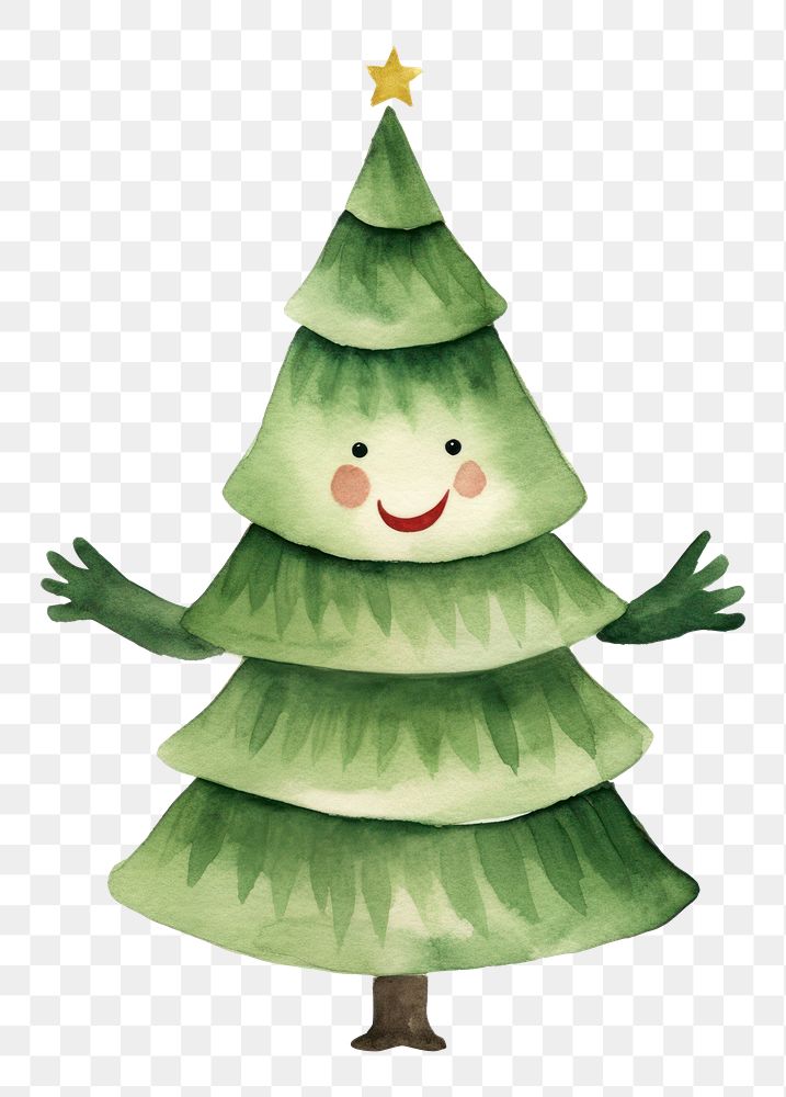 PNG  Pine tree dancing christmas white background anthropomorphic. AI generated Image by rawpixel.