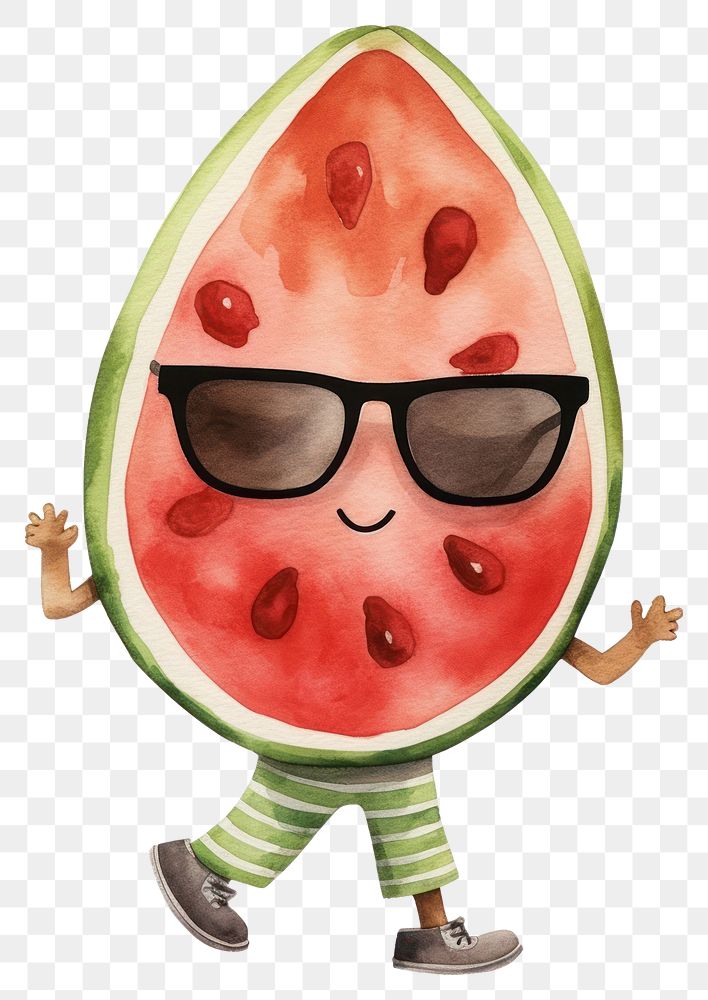 PNG  Watermelon glasses fruit slice. AI generated Image by rawpixel.