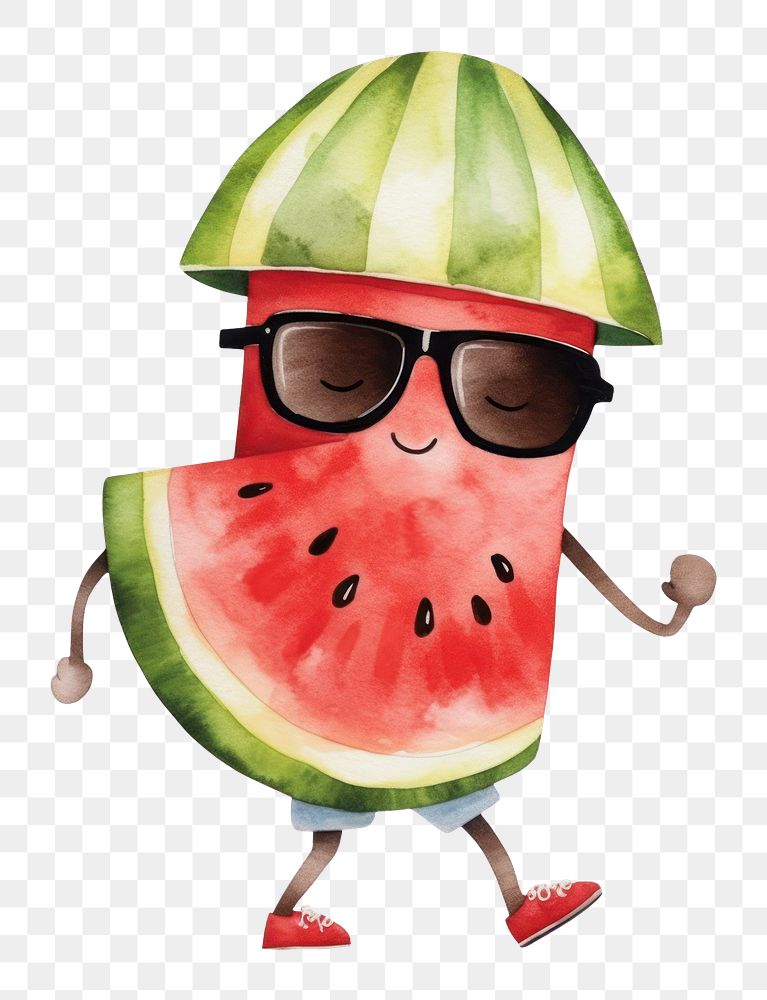 PNG  Watermelon glasses fruit slice. AI generated Image by rawpixel.