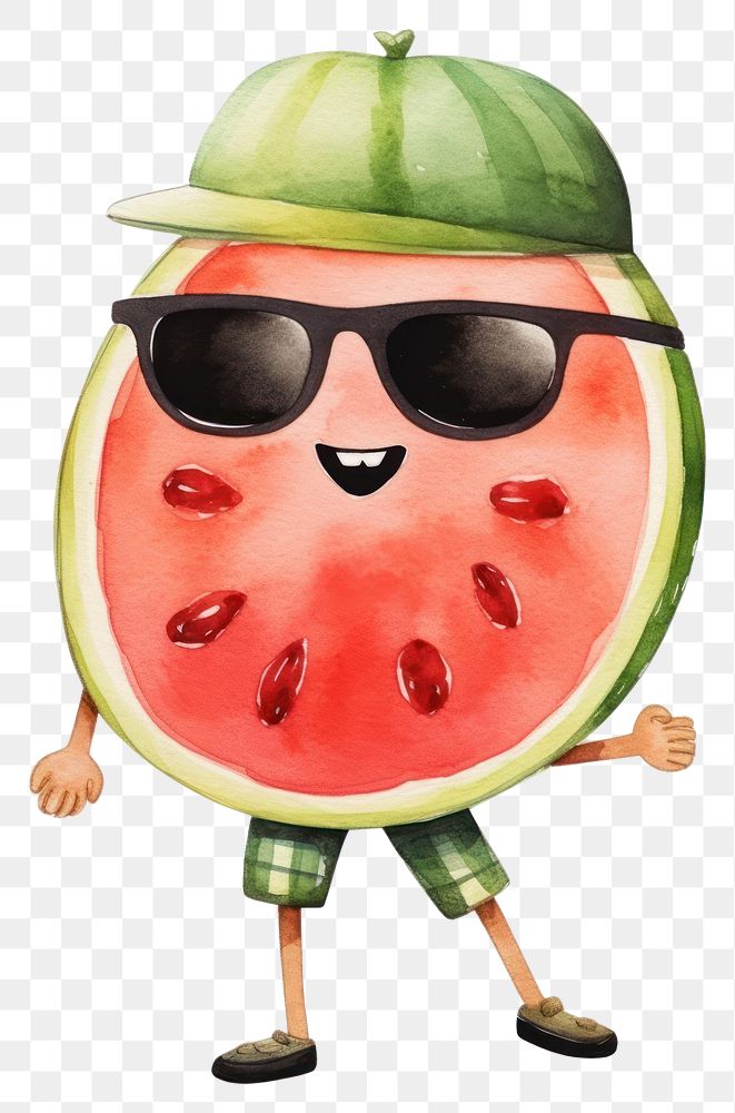 PNG  Watermelon sunglasses fruit slice. AI generated Image by rawpixel.