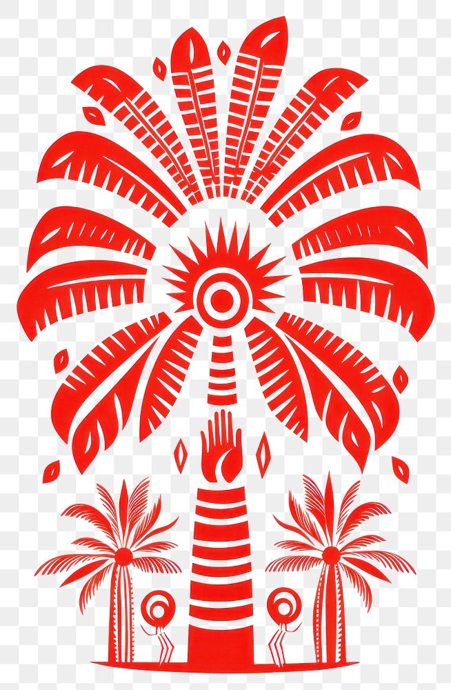 PNG  African tribal style palm pattern art creativity. AI generated Image by rawpixel.