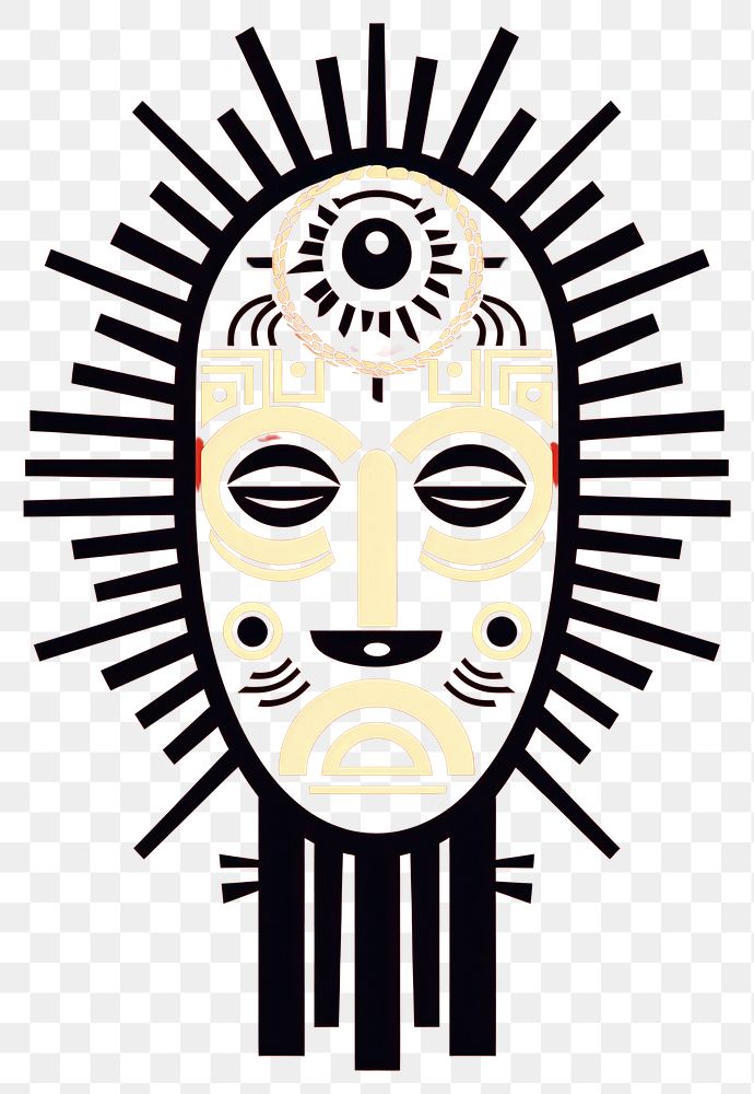 PNG  African tribal style sun representation creativity disguise. AI generated Image by rawpixel.
