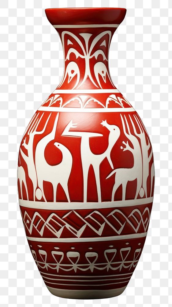 PNG  African tribal vase porcelain pottery art. AI generated Image by rawpixel.