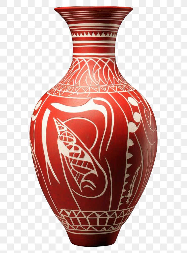 PNG  African tribal vase pottery porcelain container. AI generated Image by rawpixel.