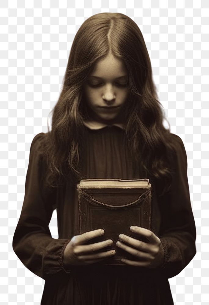 PNG  Girl holding book photography portrait reading. AI generated Image by rawpixel.