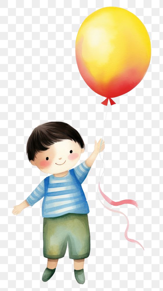 PNG Child holding birthday balloon cute white background celebration. AI generated Image by rawpixel.