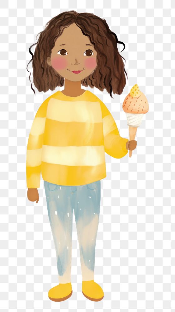 PNG Girl holding ice cream dessert cute toy. AI generated Image by rawpixel.