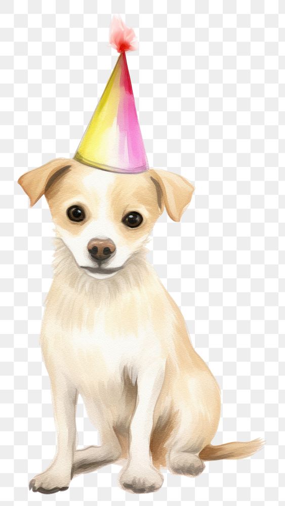 PNG Dog wearing birthday hat mammal animal cute. AI generated Image by rawpixel.
