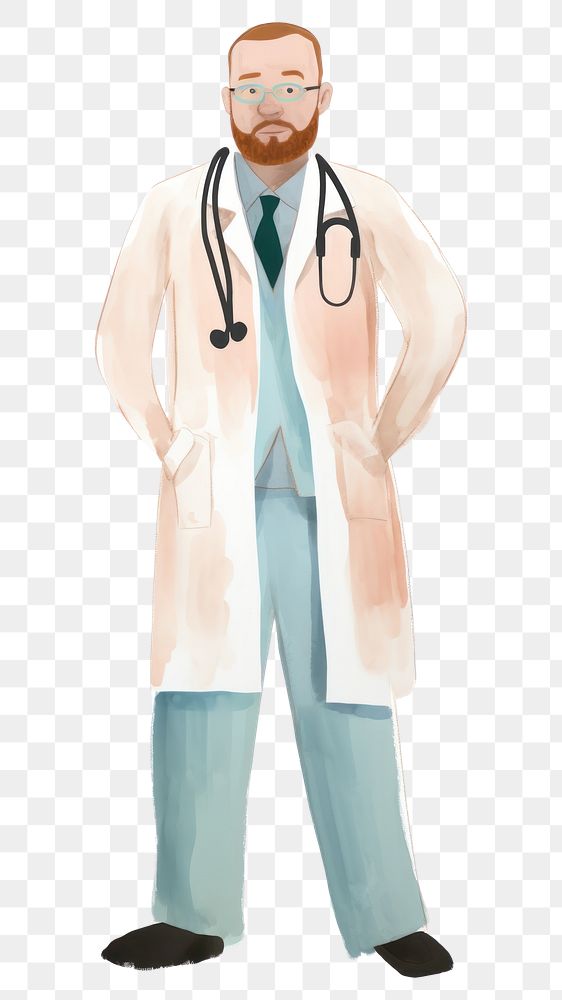 PNG Man doctor white background stethoscope physician. AI generated Image by rawpixel.