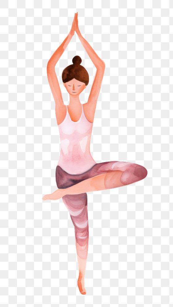 PNG Woman doing yoga dancing cross-legged flexibility. AI generated Image by rawpixel.