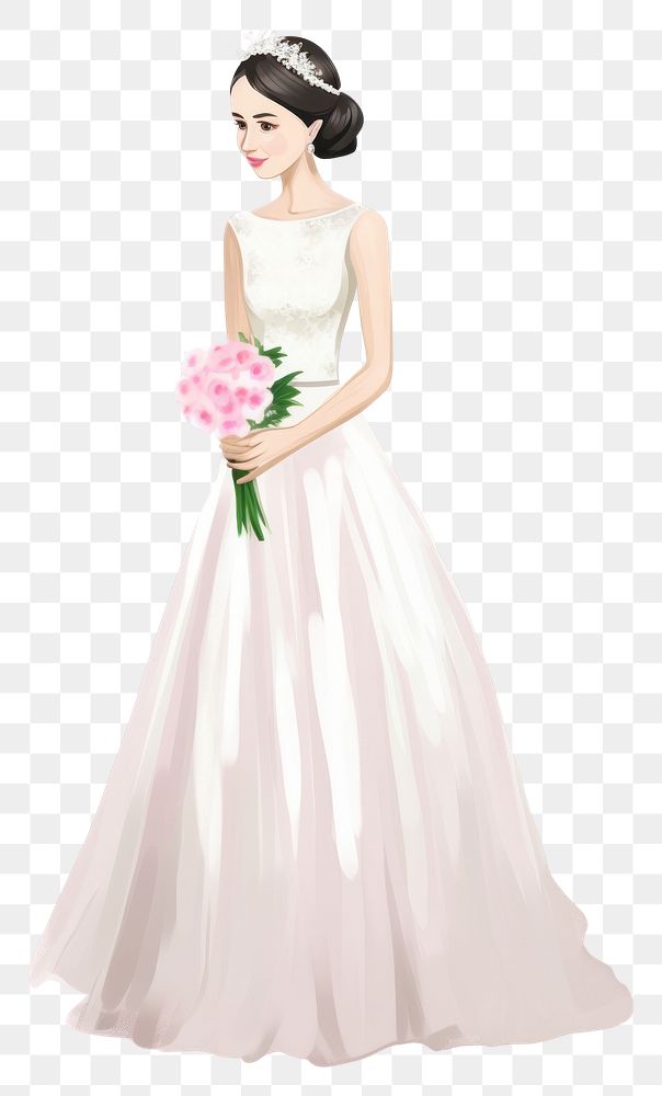PNG Woman wedding fashion flower dress. AI generated Image by rawpixel.