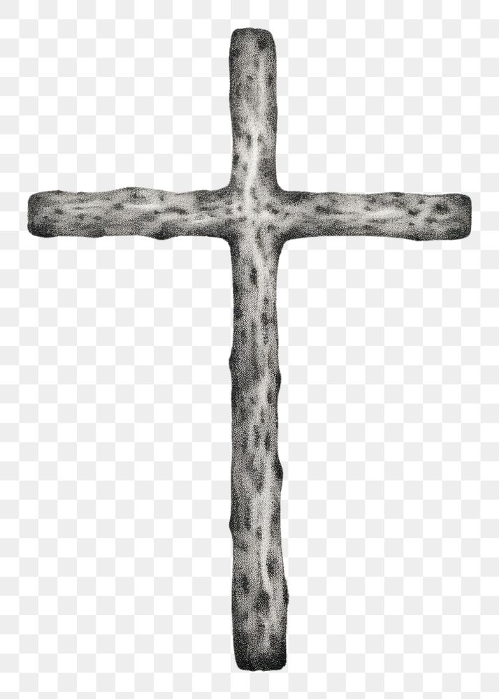 PNG  Christan cross crucifix symbol sketch. AI generated Image by rawpixel.