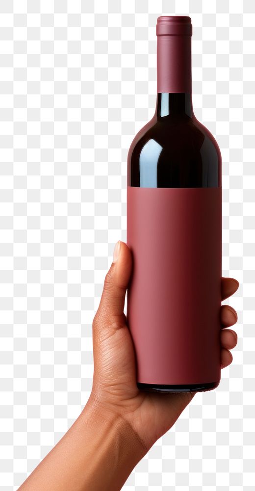 PNG Wine bottle holding drink hand. AI generated Image by rawpixel.