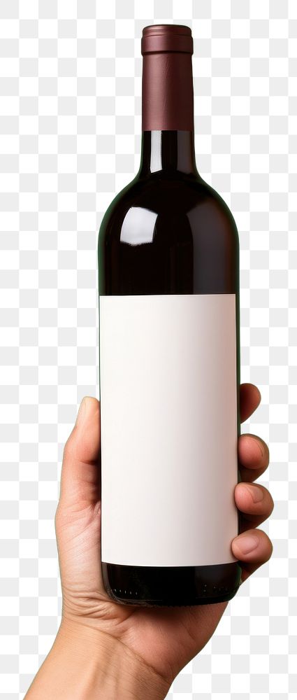 PNG Wine bottle holding drink hand. AI generated Image by rawpixel.
