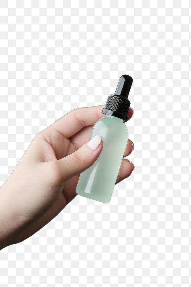 PNG Dropper bottle cosmetics perfume holding. AI generated Image by rawpixel.