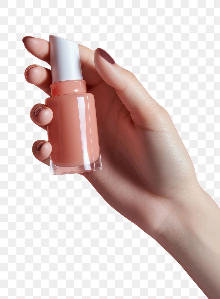 PNG Liquid blush cosmetics holding hand. AI generated Image by rawpixel.