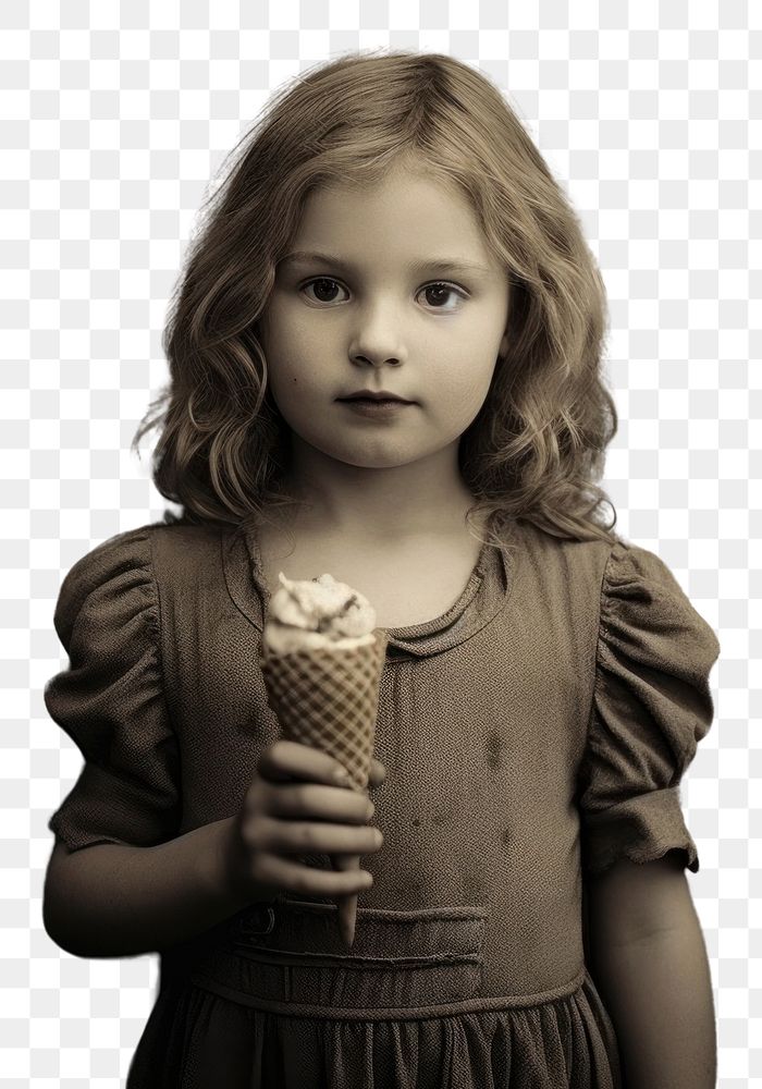 PNG  Little girl holding ice-cream photography portrait child. AI generated Image by rawpixel.