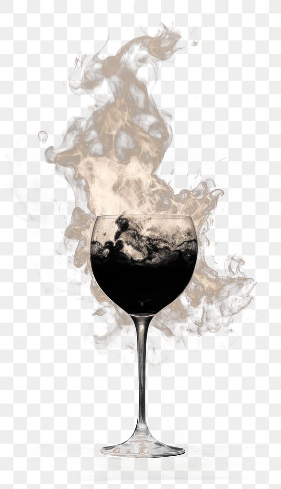 PNG Burning wine glass smoke drink black. AI generated Image by rawpixel.