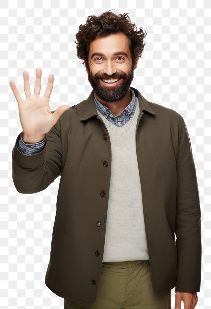 PNG  Man spread your hands portrait smiling sleeve. AI generated Image by rawpixel.