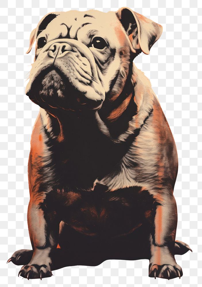 PNG A bulldog animal mammal pet. AI generated Image by rawpixel.