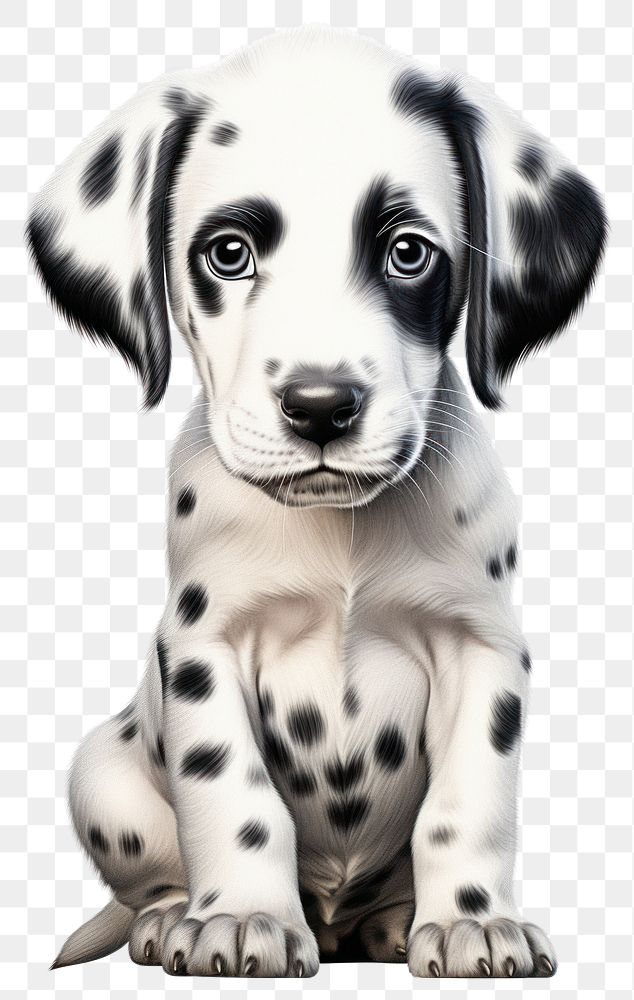 PNG  The little dalmatian dog in embroidery style animal mammal puppy. AI generated Image by rawpixel.