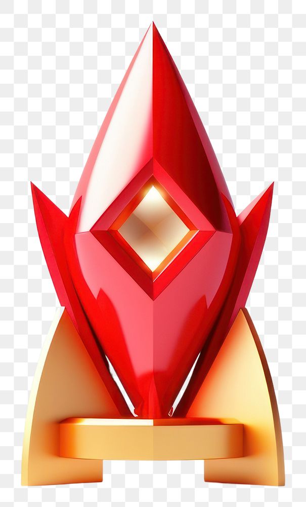 PNG  Rocket icon Trophy celebration origami. AI generated Image by rawpixel.