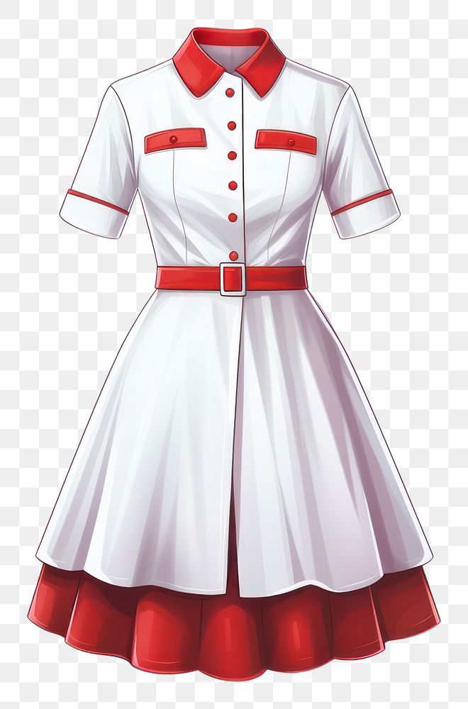 PNG Nurse costume dress white white background. AI generated Image by rawpixel.