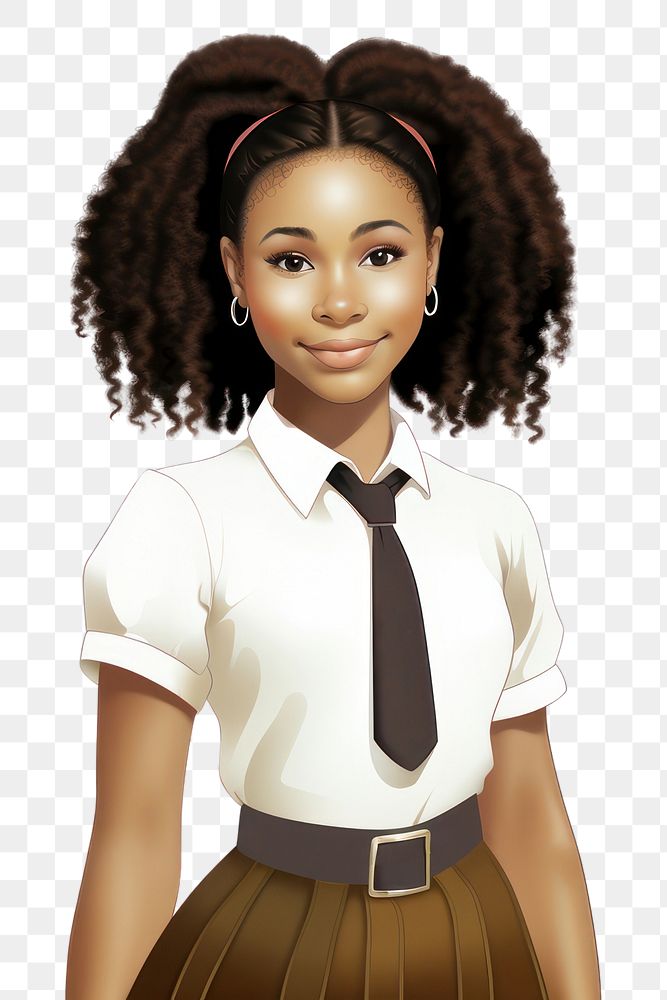PNG Black highschool girl holding folder individuality accessories hairstyle. AI generated Image by rawpixel.