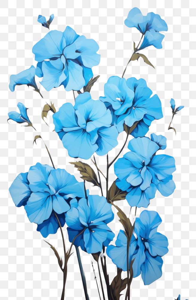 PNG Blue flower blossom petal plant. AI generated Image by rawpixel.