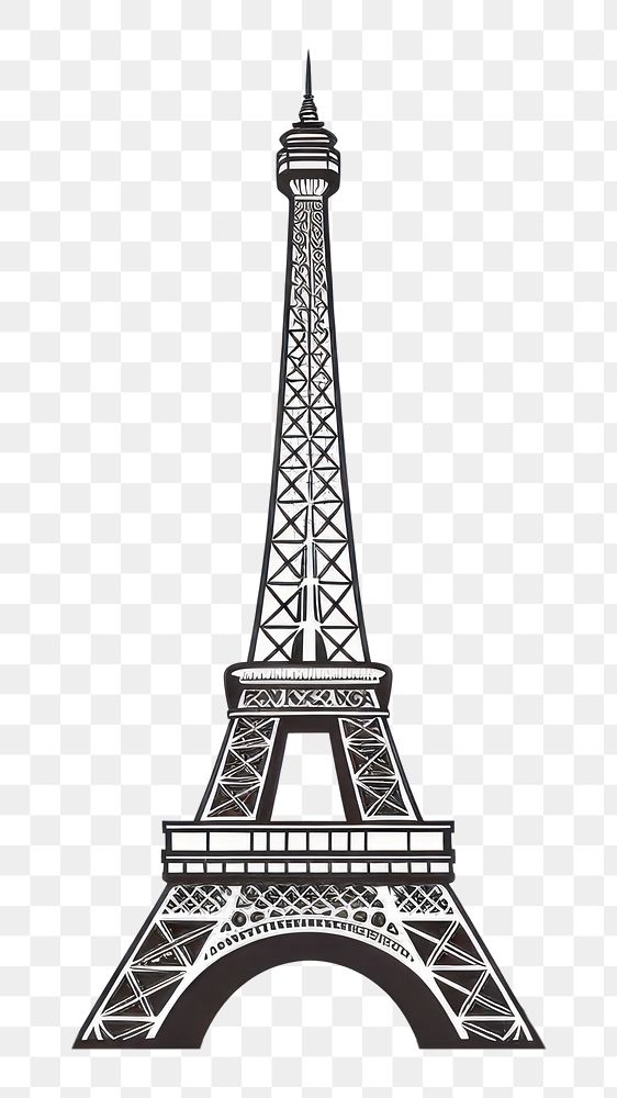 PNG Eiffel tower architecture building drawing. AI generated Image by rawpixel.