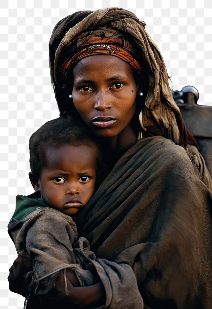 PNG  Portrait tribe child homelessness. AI generated Image by rawpixel.