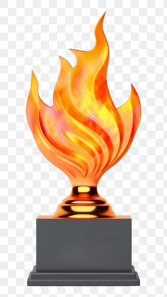 PNG  Trophy mockup fire achievement lighting. AI generated Image by rawpixel.
