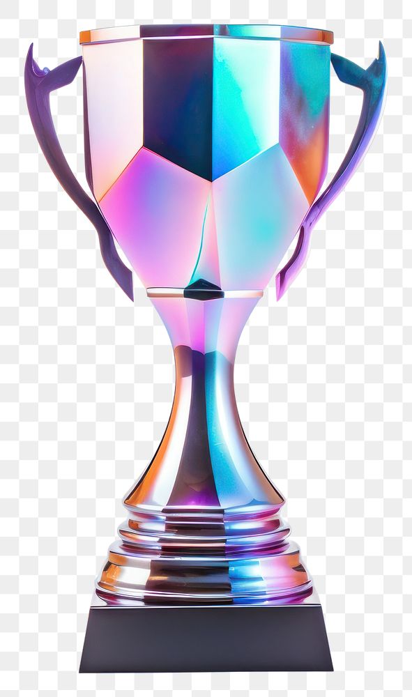 PNG  Trophy mockup Holographic Textures achievement. AI generated Image by rawpixel.