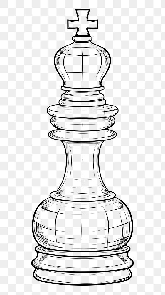 PNG  Chess sketch line game. AI generated Image by rawpixel.