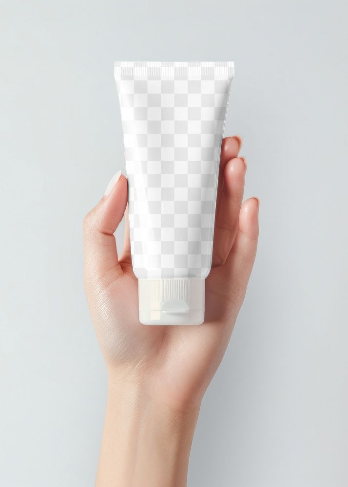 Moisturizer cream tube png mockup, transparent design