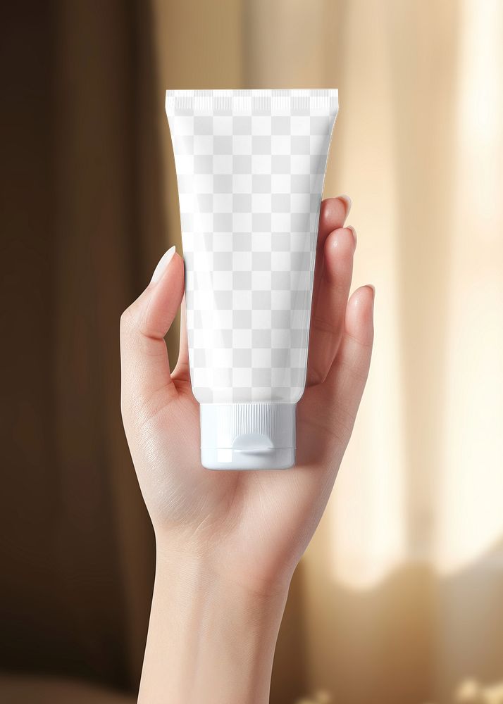 Moisturizer cream tube png mockup, transparent design