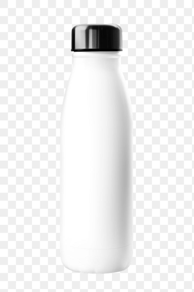 Water bottle png white tumbler, transparent background
