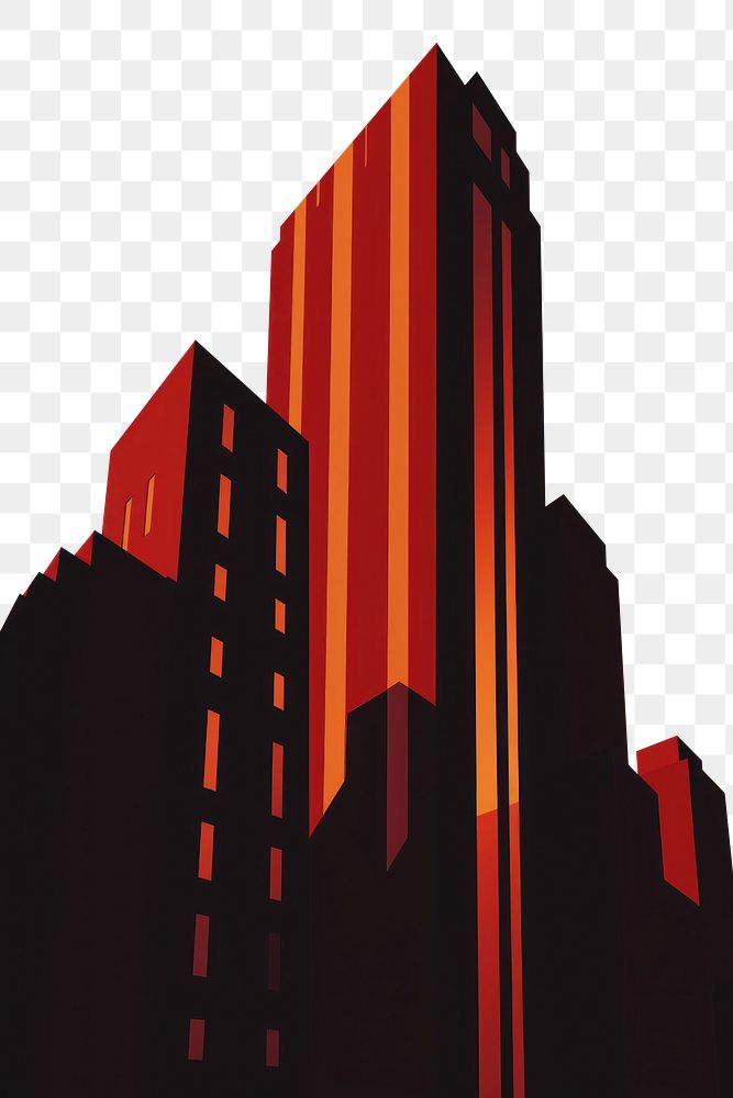 PNG  Building architecture silhouette skyscraper. AI generated Image by rawpixel.