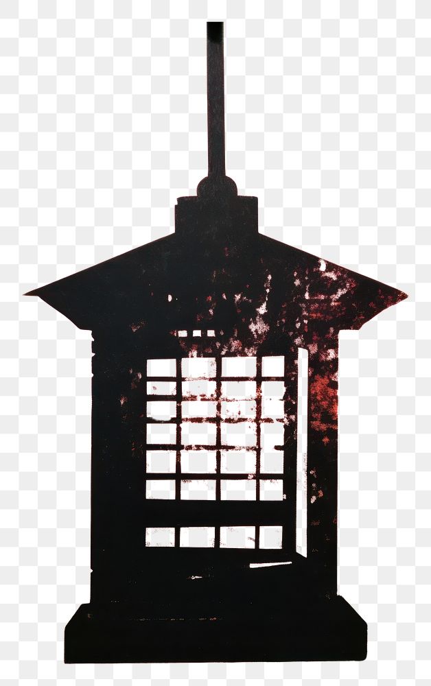 PNG Silkscreen of a lantern architecture silhouette lighting. 