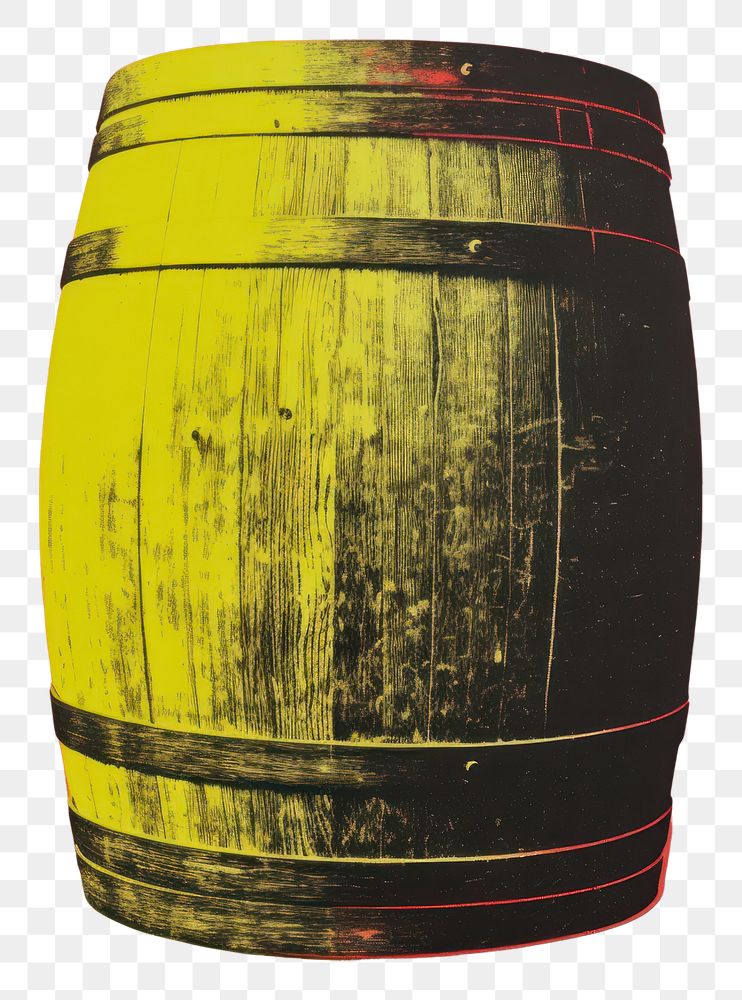 PNG Silkscreen of a barrel keg red refreshment. AI generated Image by rawpixel.