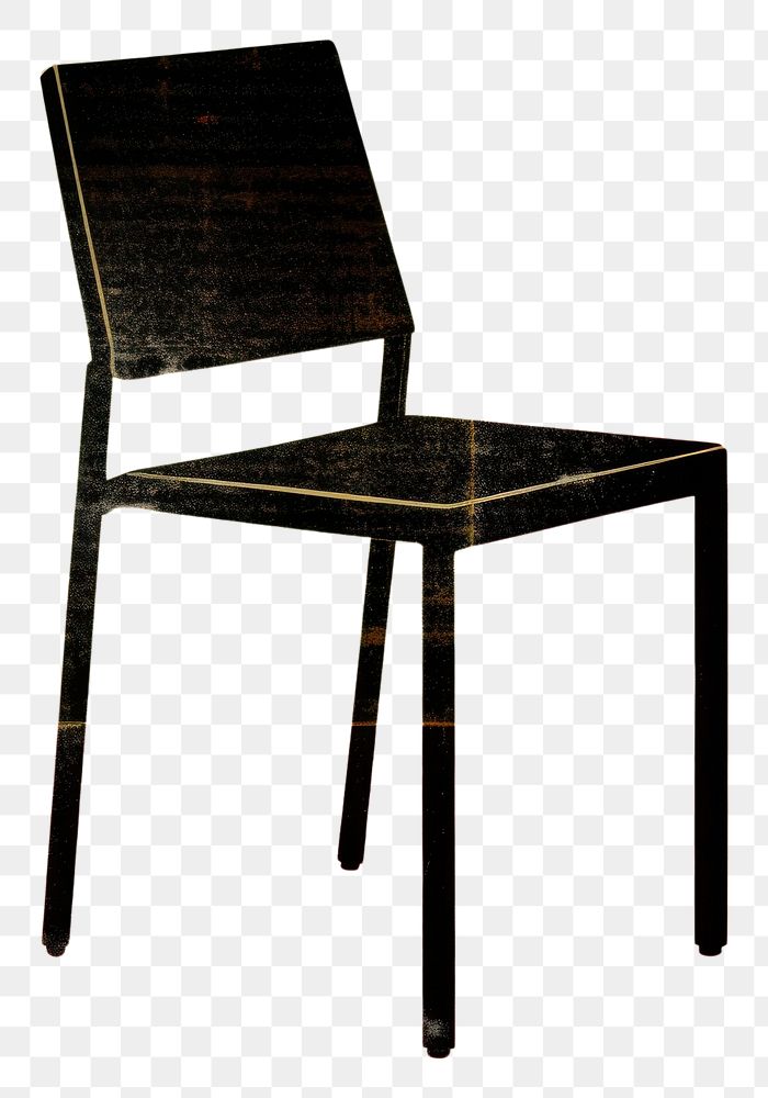 PNG Chair furniture painting black. AI generated Image by rawpixel.